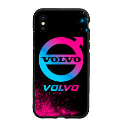 Чехол iPhone XS Max матовый Volvo - neon gradient