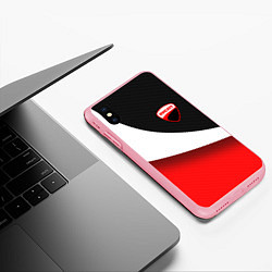 Чехол iPhone XS Max матовый Ducati - красно-черный, цвет: 3D-баблгам — фото 2
