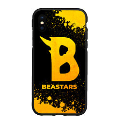 Чехол iPhone XS Max матовый Beastars - gold gradient, цвет: 3D-черный