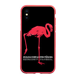 Чехол iPhone XS Max матовый Фламинго - Мюнхен, цвет: 3D-красный