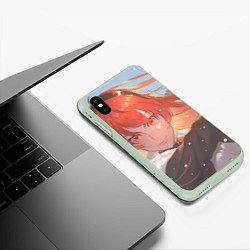 Чехол iPhone XS Max матовый Реинкарнация Безработного Eris Greyrat, цвет: 3D-салатовый — фото 2
