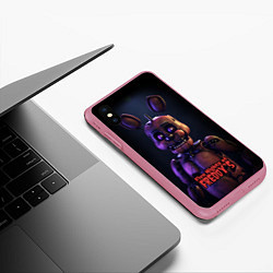 Чехол iPhone XS Max матовый Five Nights at Freddys Bonnie, цвет: 3D-малиновый — фото 2