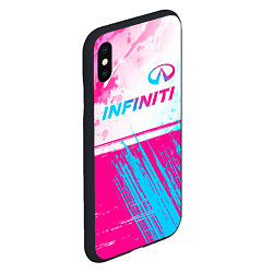 Чехол iPhone XS Max матовый Infiniti neon gradient style: символ сверху, цвет: 3D-черный — фото 2