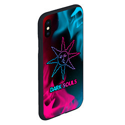 Чехол iPhone XS Max матовый Dark Souls - neon gradient, цвет: 3D-черный — фото 2