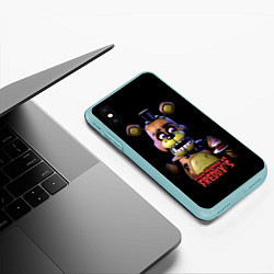 Чехол iPhone XS Max матовый Five Nights at Freddy, цвет: 3D-мятный — фото 2