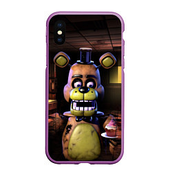 Чехол iPhone XS Max матовый Five Nights at Freddy, цвет: 3D-фиолетовый