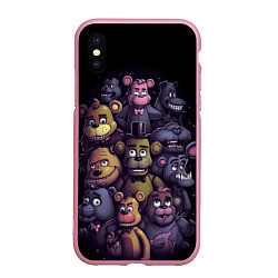 Чехол iPhone XS Max матовый Five Nights at Freddys art, цвет: 3D-розовый