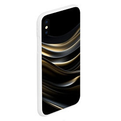 Чехол iPhone XS Max матовый Чёрно-золотой градиент, цвет: 3D-белый — фото 2