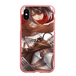 Чехол iPhone XS Max матовый Атака Титанов Mikasa Ackerman, цвет: 3D-баблгам