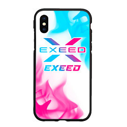 Чехол iPhone XS Max матовый Exeed neon gradient style, цвет: 3D-черный