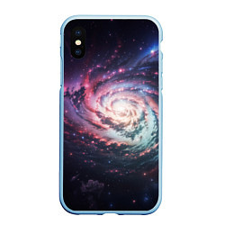Чехол iPhone XS Max матовый Спиральная галактика в космосе, цвет: 3D-голубой
