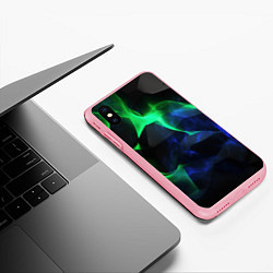 Чехол iPhone XS Max матовый Неоновая лава из плит, цвет: 3D-баблгам — фото 2