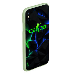 Чехол iPhone XS Max матовый CS GO green blue neon, цвет: 3D-салатовый — фото 2