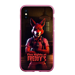 Чехол iPhone XS Max матовый Five Nights at Freddys Mangle, цвет: 3D-малиновый