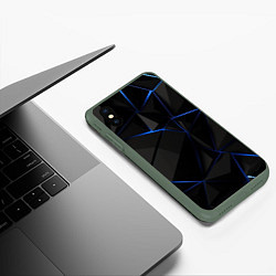 Чехол iPhone XS Max матовый Black blue style, цвет: 3D-темно-зеленый — фото 2