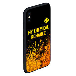 Чехол iPhone XS Max матовый My Chemical Romance - gold gradient: символ сверху, цвет: 3D-черный — фото 2