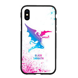Чехол iPhone XS Max матовый Black Sabbath neon gradient style, цвет: 3D-черный