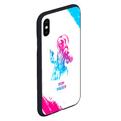 Чехол iPhone XS Max матовый Iron Maiden neon gradient style, цвет: 3D-черный — фото 2