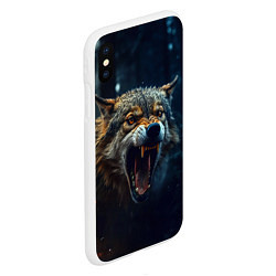 Чехол iPhone XS Max матовый Волк рассвет, цвет: 3D-белый — фото 2