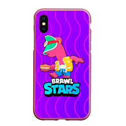 Чехол iPhone XS Max матовый Doug Brawl Stars, цвет: 3D-малиновый