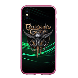 Чехол iPhone XS Max матовый Baldurs Gate 3 dark green