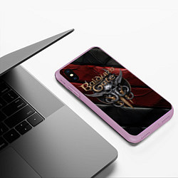 Чехол iPhone XS Max матовый Baldurs Gate 3 logo dark, цвет: 3D-сиреневый — фото 2