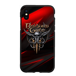 Чехол iPhone XS Max матовый Baldurs Gate 3 logo geometry