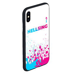 Чехол iPhone XS Max матовый Hellsing neon gradient style: символ сверху, цвет: 3D-черный — фото 2