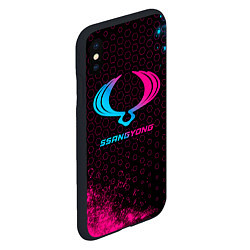 Чехол iPhone XS Max матовый SsangYong - neon gradient, цвет: 3D-черный — фото 2