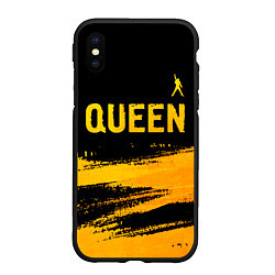 Чехол iPhone XS Max матовый Queen - gold gradient: символ сверху, цвет: 3D-черный