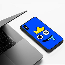 Чехол iPhone XS Max матовый Радужные друзья Синий, цвет: 3D-черный — фото 2
