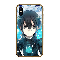 Чехол iPhone XS Max матовый Sword Art Online Кадзуто Киригая, цвет: 3D-коричневый