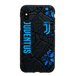 Чехол iPhone XS Max матовый Juventus logo, цвет: 3D-черный