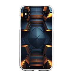 Чехол iPhone XS Max матовый Объемные полигоны