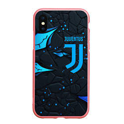 Чехол iPhone XS Max матовый Juventus abstract blue logo