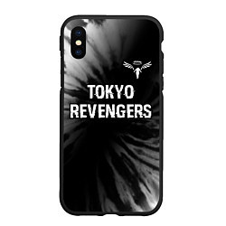 Чехол iPhone XS Max матовый Tokyo Revengers glitch на темном фоне: символ свер