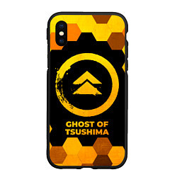 Чехол iPhone XS Max матовый Ghost of Tsushima - gold gradient