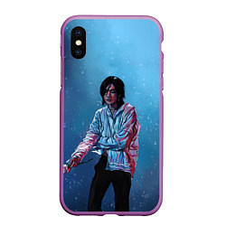 Чехол iPhone XS Max матовый Хёнджин на концерте - Stray Kids, цвет: 3D-фиолетовый