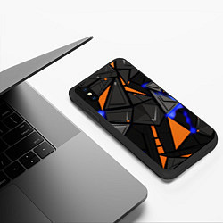 Чехол iPhone XS Max матовый Orange black style, цвет: 3D-черный — фото 2