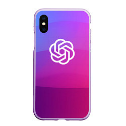 Чехол iPhone XS Max матовый Chat GPT, цвет: 3D-сиреневый