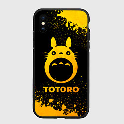 Чехол iPhone XS Max матовый Totoro - gold gradient