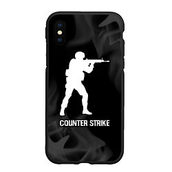 Чехол iPhone XS Max матовый Counter Strike glitch на темном фоне