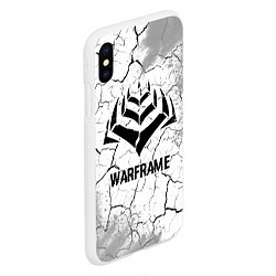 Чехол iPhone XS Max матовый Warframe glitch на светлом фоне, цвет: 3D-белый — фото 2