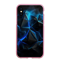 Чехол iPhone XS Max матовый Blue abstract ice, цвет: 3D-розовый