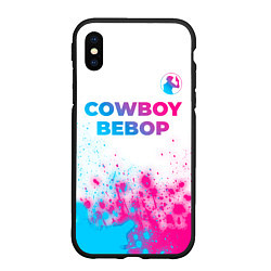 Чехол iPhone XS Max матовый Cowboy Bebop neon gradient style: символ сверху, цвет: 3D-черный