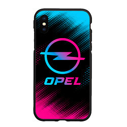 Чехол iPhone XS Max матовый Opel - neon gradient