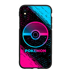 Чехол iPhone XS Max матовый Pokemon - neon gradient