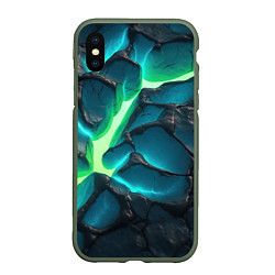 Чехол iPhone XS Max матовый Свечение из разлома плит