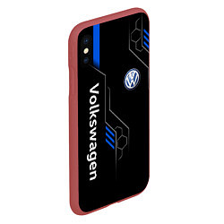 Чехол iPhone XS Max матовый Volkswagen - blue technology, цвет: 3D-красный — фото 2