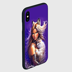 Чехол iPhone XS Max матовый A fox girl with a fox cub - neural network, цвет: 3D-черный — фото 2